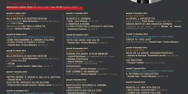 Napoli: Rassegna cinematografica Cinema al quadrato