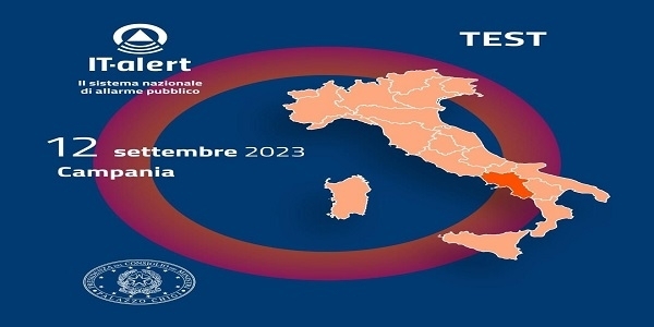 CAMPANIA: IT-ALERT, PRIMO TEST IL 12 SETTEMBRE