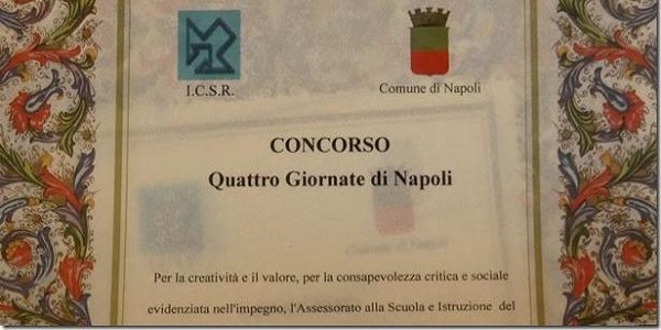 Si è svolta stamane in Comune la premiazione del Concorso Letterario - Le 4 giornate di Napoli.