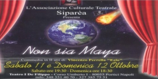 Teatro: a Portici va in scena 'Non sia Maya', divertente commedia di Vincenzo Perrella