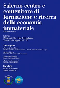 COMUNE DI SALERNO: TAVOLA ROTONDA SU ECONOMIA IMMATERIALE