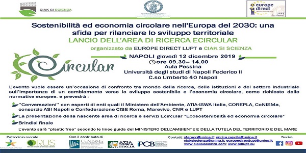 Napoli: sostenibilità ed economia circolare nell'Europa del 2030. Evento alla Federico II